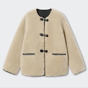 Mango Toteme Faux Shearling Iconic Jacket New Appliqués Applique faux-fur coat